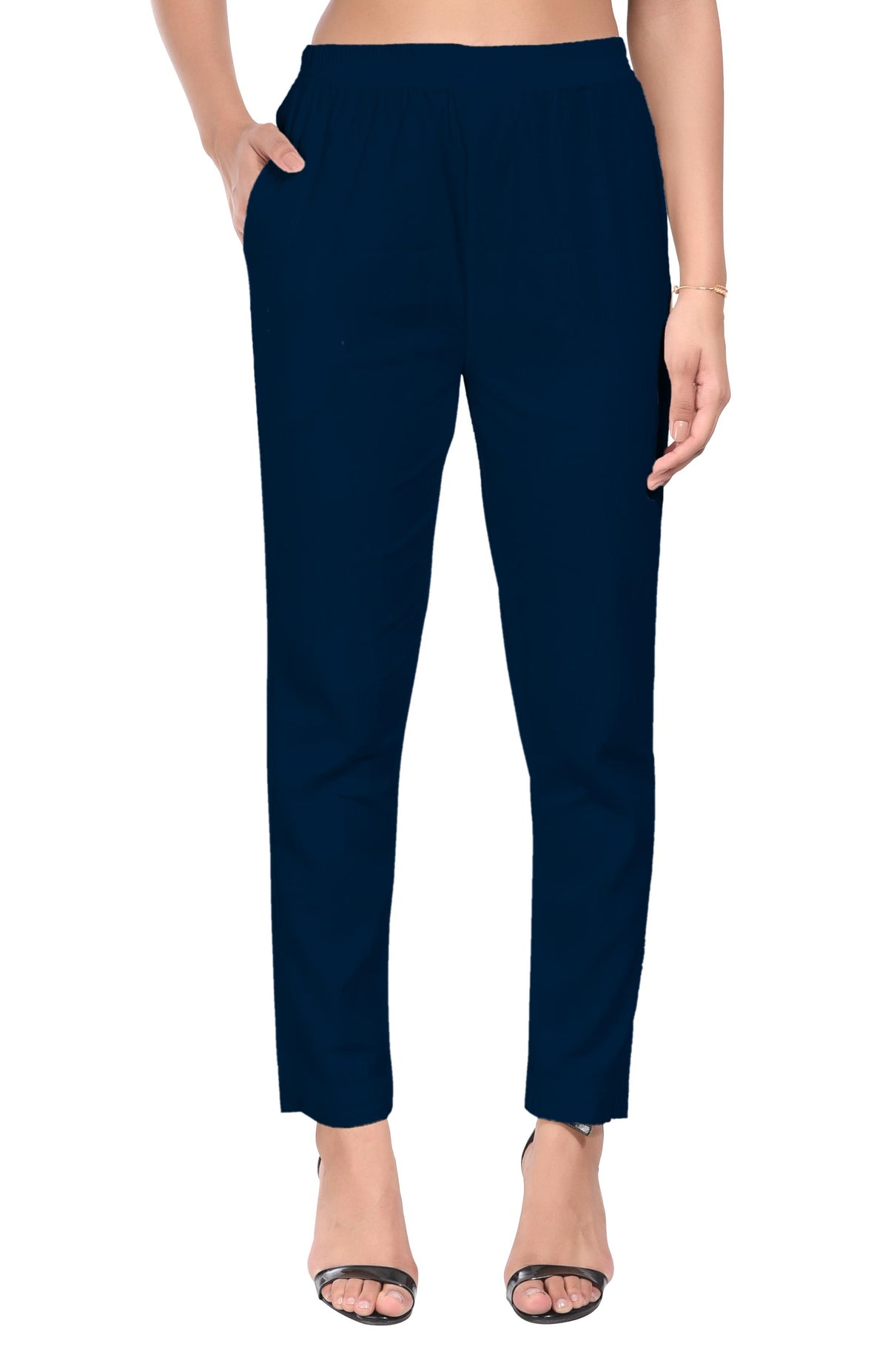 Navy Blue Liva Pocket Pant for Women