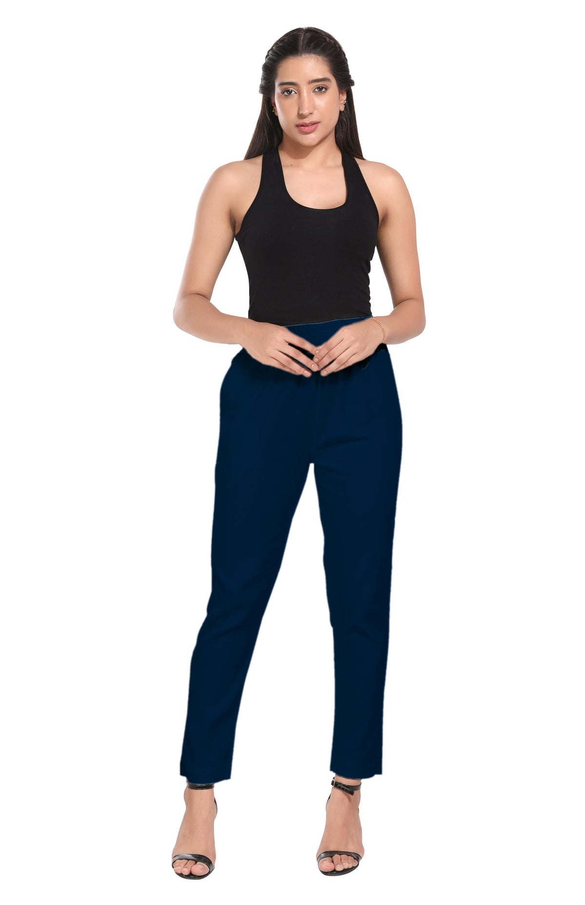 Navy Blue Liva Pocket Pant for Women