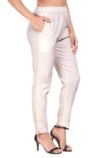 White Liva Pocket Pant for Women
