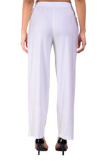 White Wide Leg Pocket Pant for Women