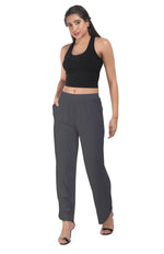 Dark Grey Wide Leg Pocket Pant for Women