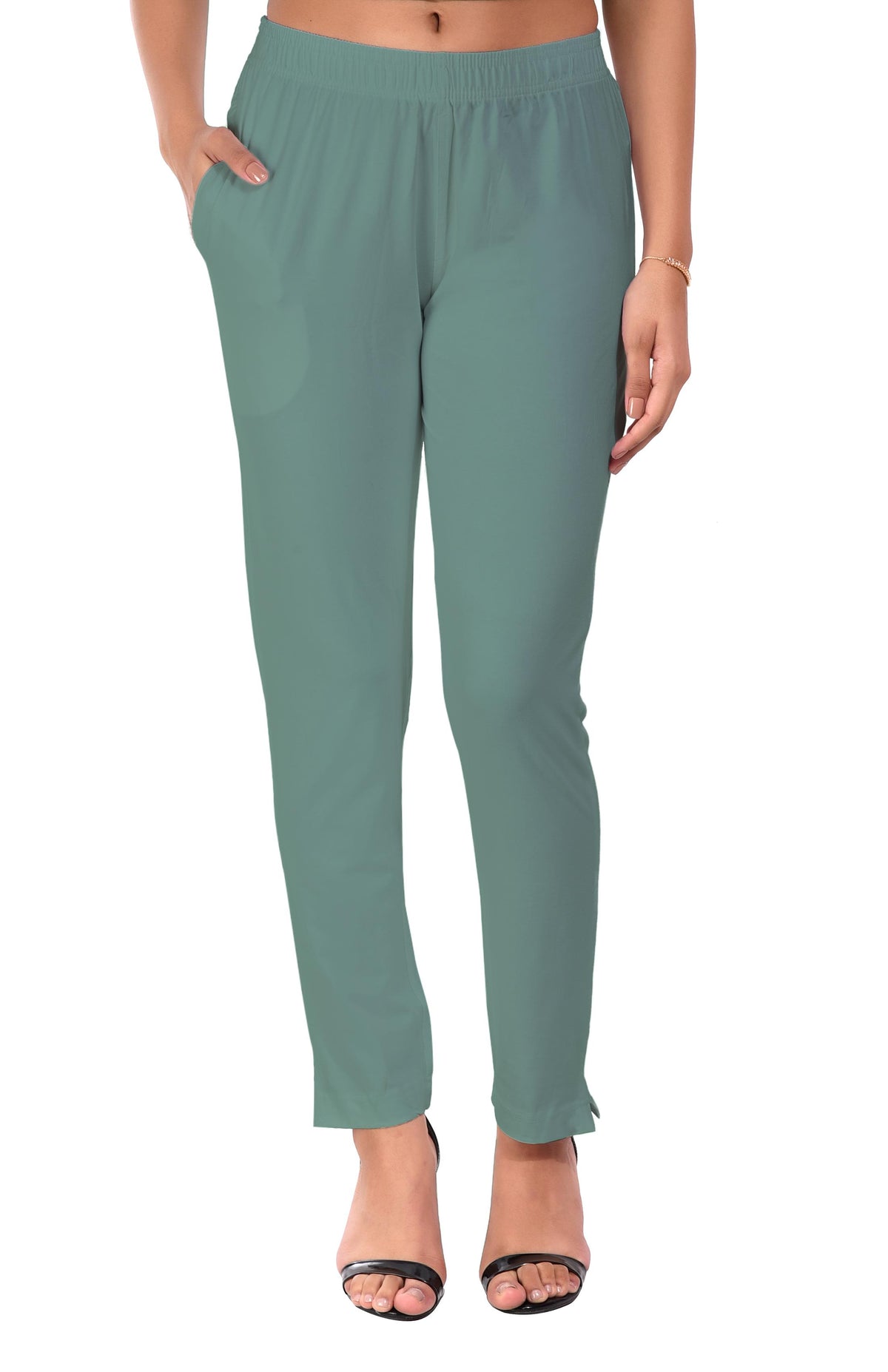 Sea Green Pocket Pants for Women