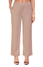 Beige Wide Leg Pocket Pant for Women