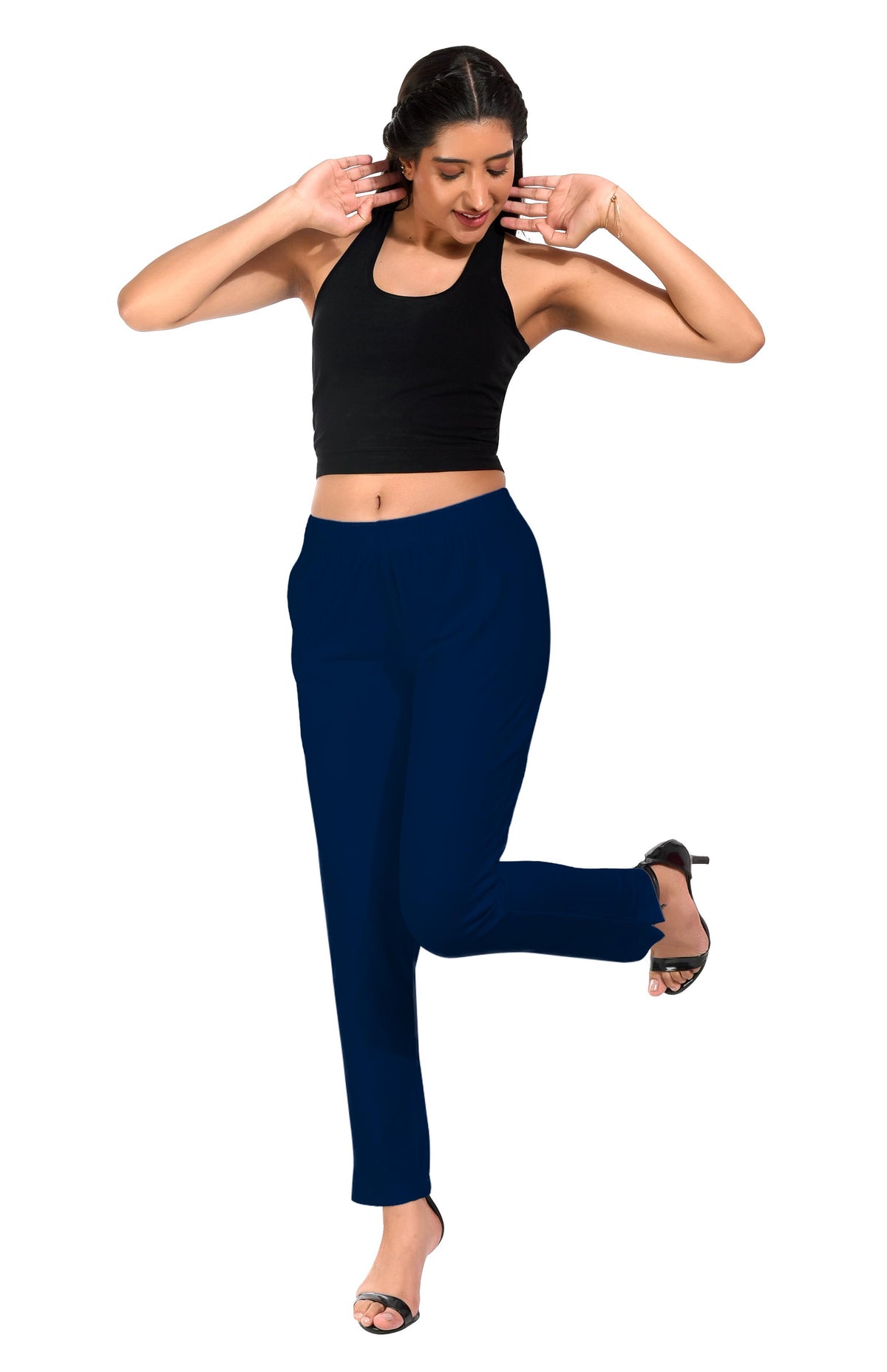 Navy Blue Pocket Pants for Women