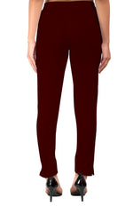 Deep Wine Pocket Pants for Women