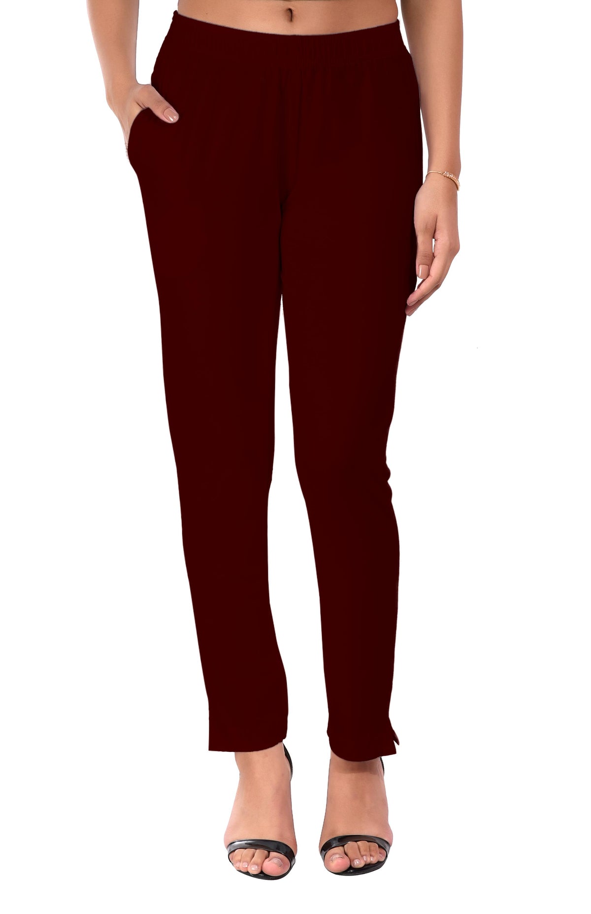 Deep Wine Pocket Pants for Women