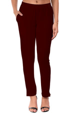 Deep Wine Pocket Pants for Women