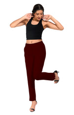 Deep Wine Pocket Pants for Women