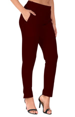 Deep Wine Pocket Pants for Women