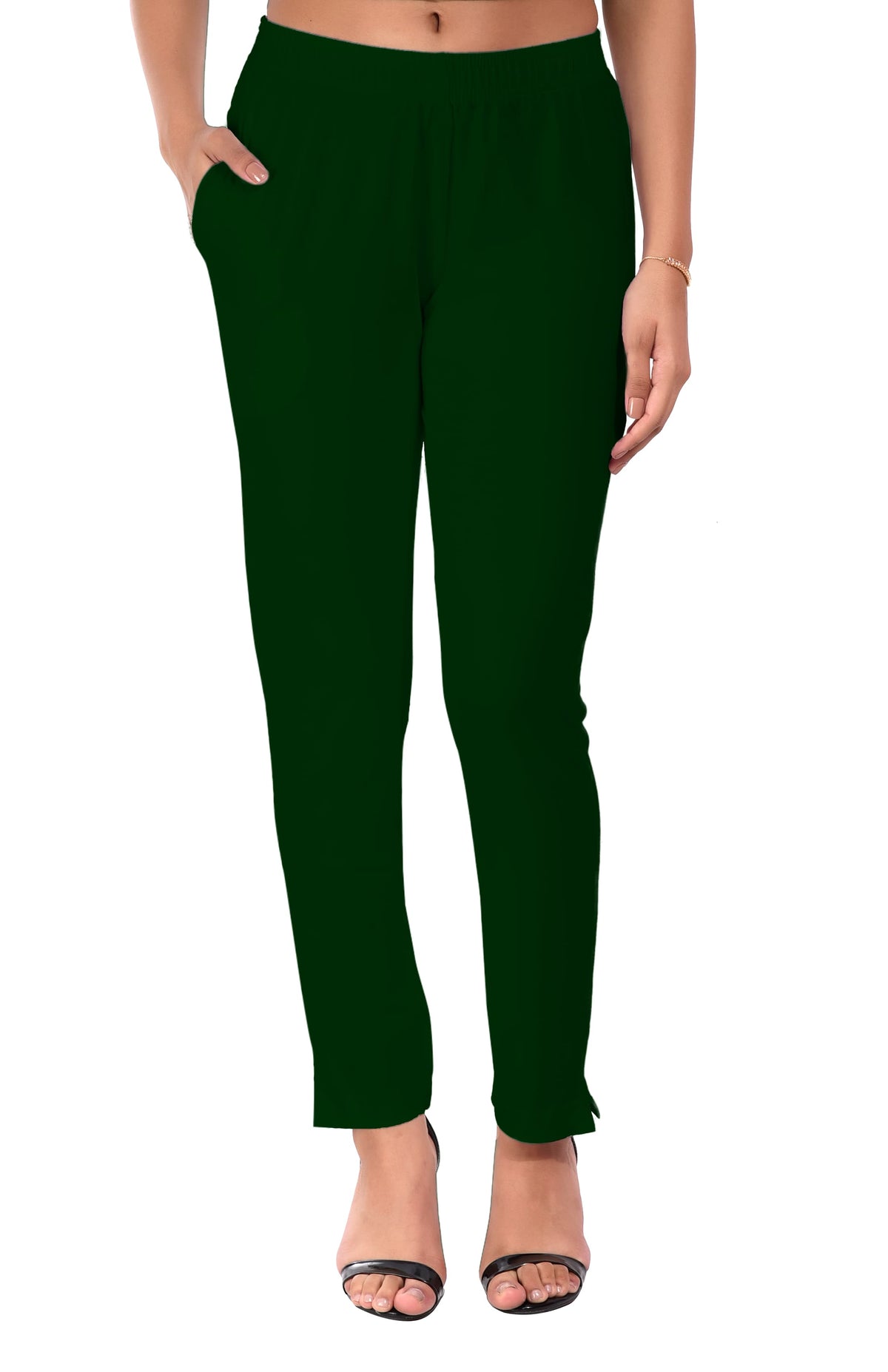 Bottle Green Pocket Pants for Women