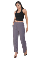 Light Grey Wide Leg Pocket Pant for Women