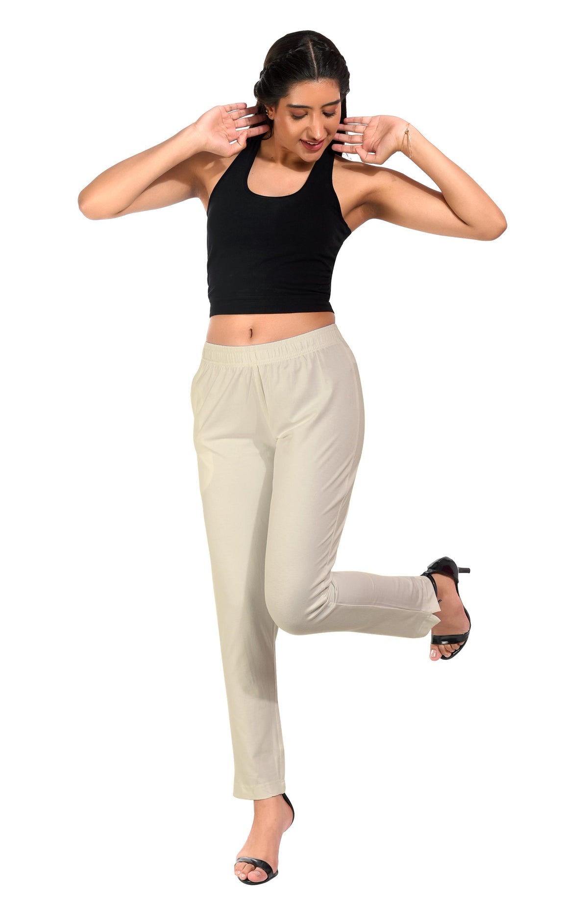 Kerela Cream Pocket Pants for Women