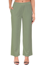 Mehandi Green Wide Leg Pocket Pant for Women