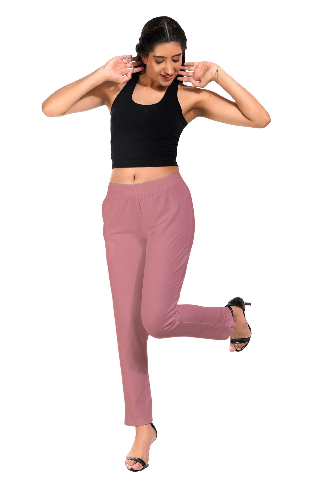 Dark Peach Pocket Pants for Women