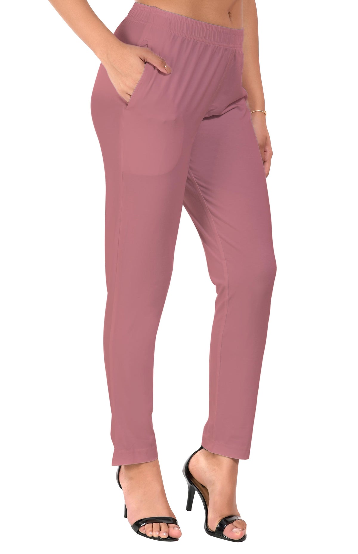 Dark Peach Pocket Pants for Women