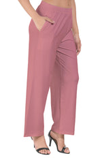 Dark Peach Wide Leg Pocket Pant for Women