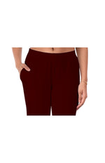 Deep Wine Pocket Pants for Women