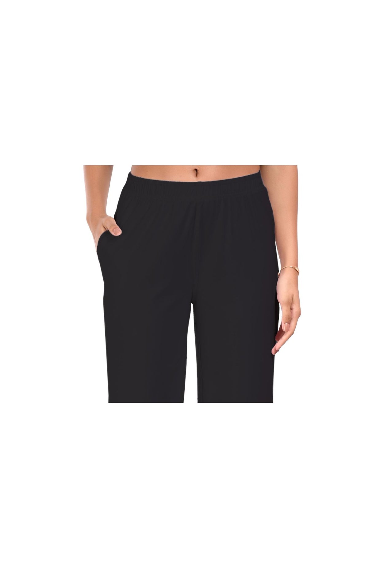 Black Wide Leg Pocket Pant for Women