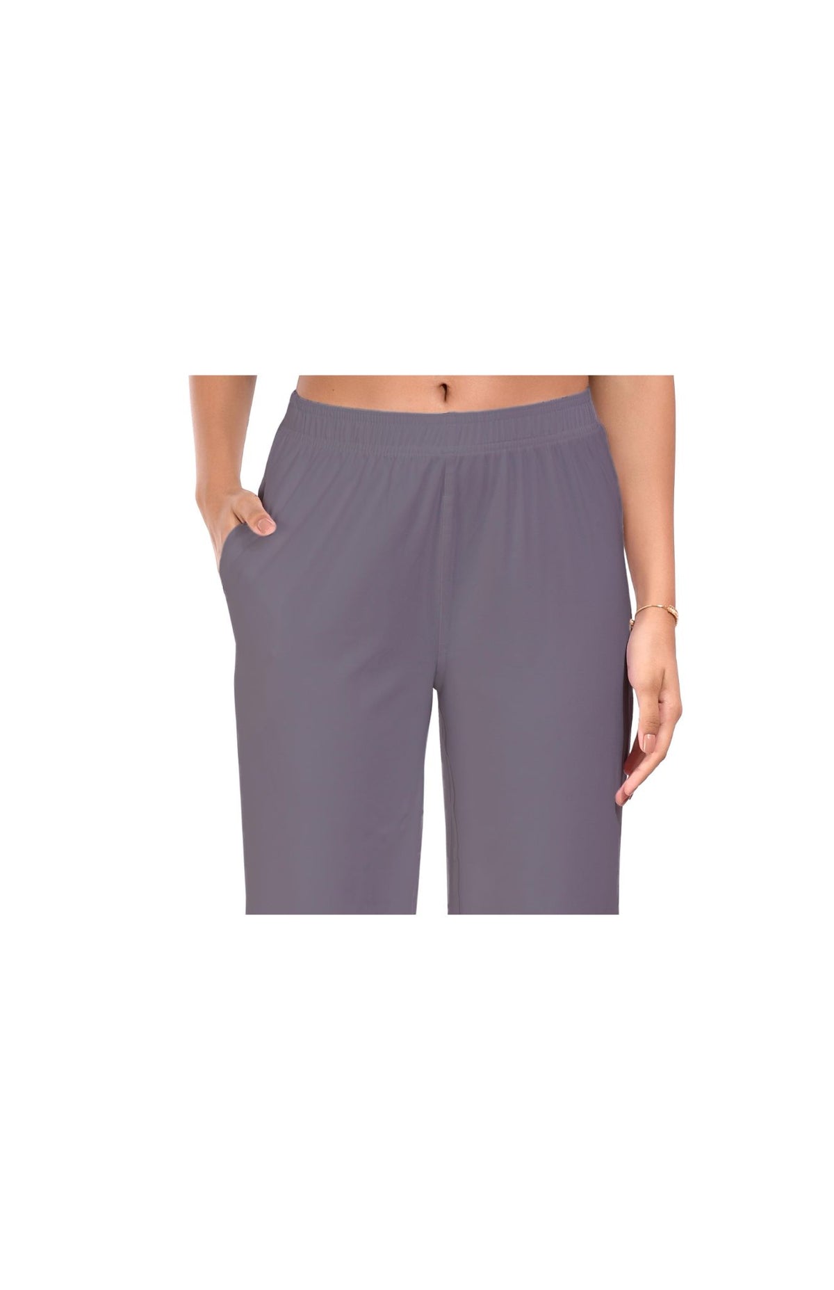 Light Grey Wide Leg Pocket Pant for Women