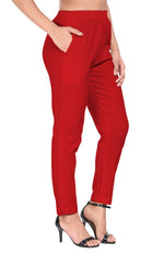 Red Liva Pocket Pant for Women