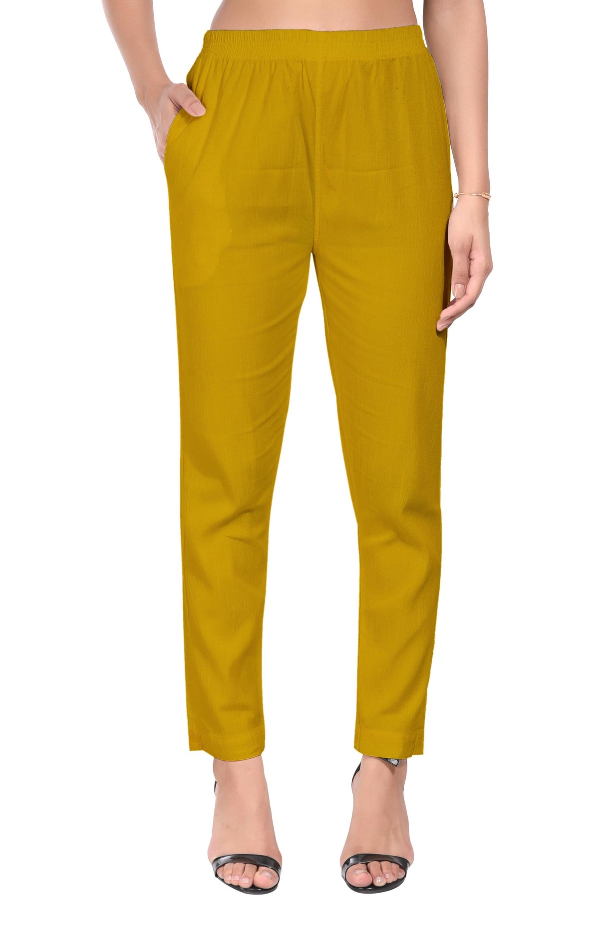 Mustard Liva Pocket Pant for Women