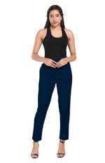 Navy Blue Liva Pocket Pant for Women