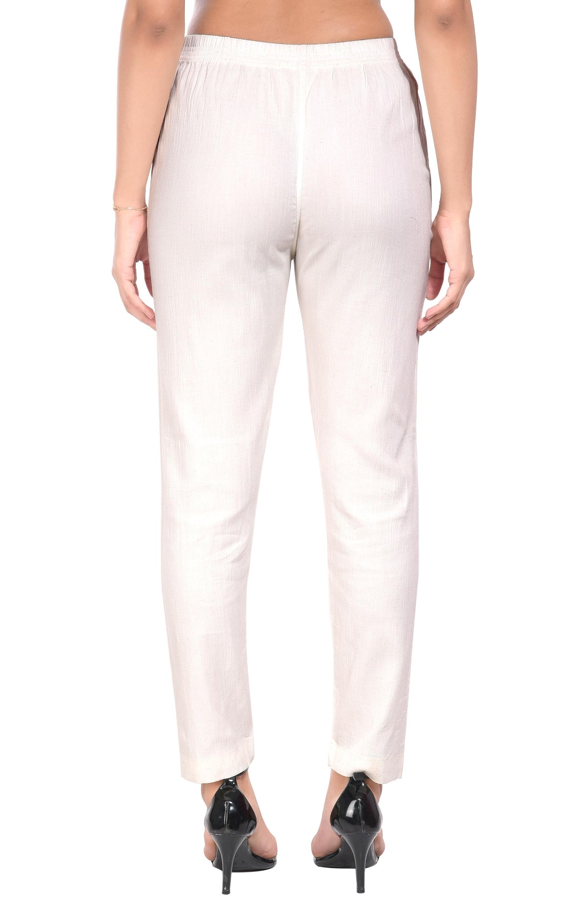 White Liva Pocket Pant for Women