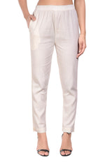 White Liva Pocket Pant for Women