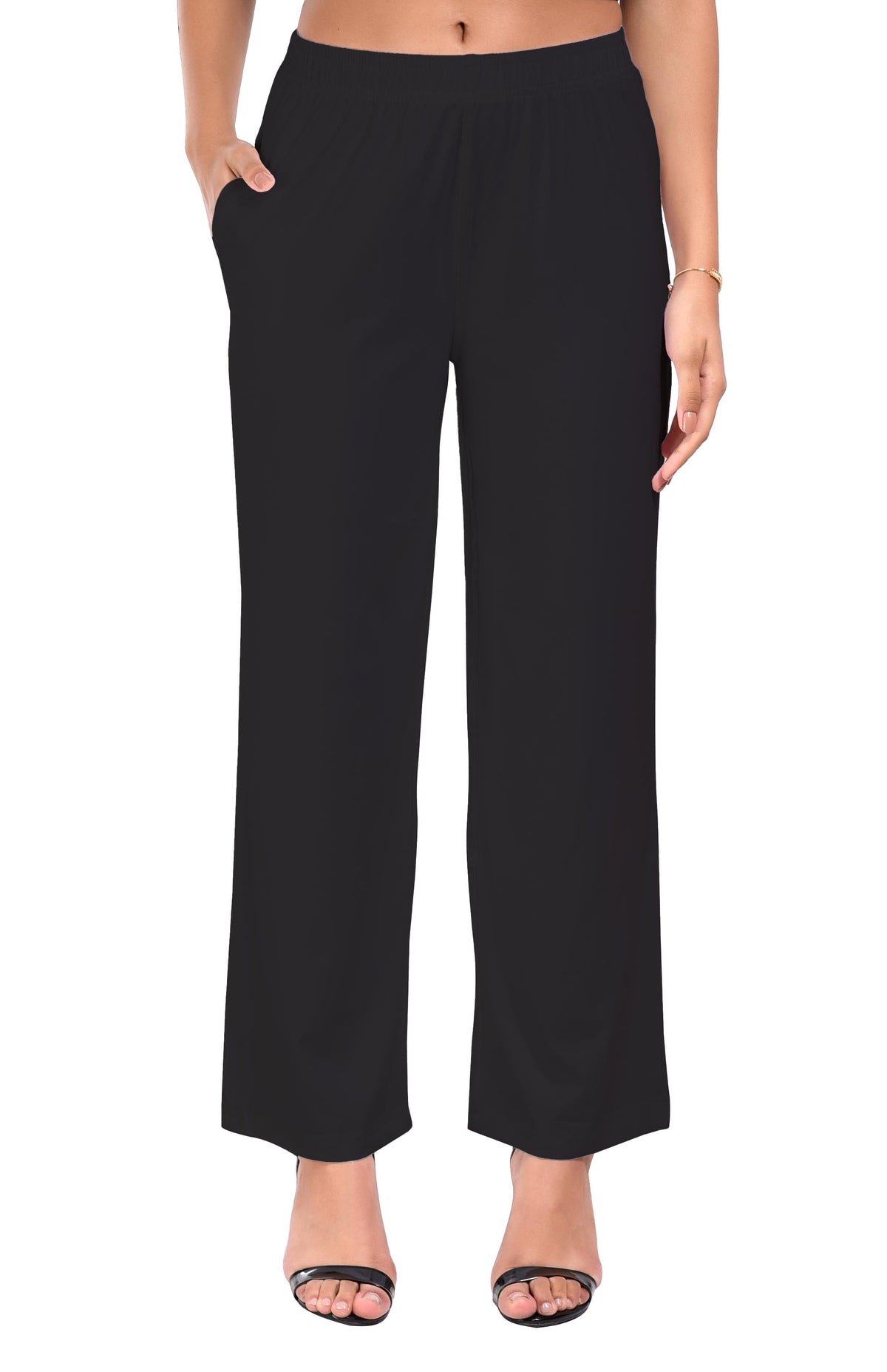 Black Wide Leg Pocket Pant for Women