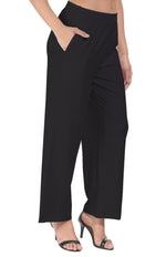 Black Wide Leg Pocket Pant for Women