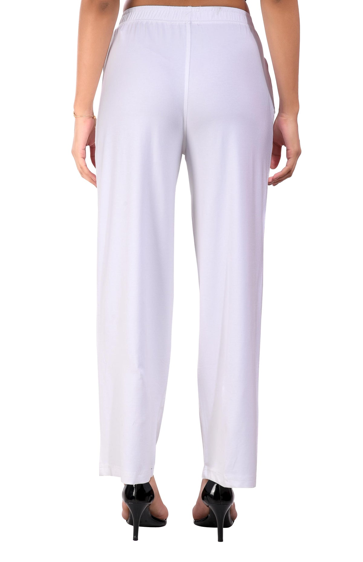 White Wide Leg Pocket Pant for Women