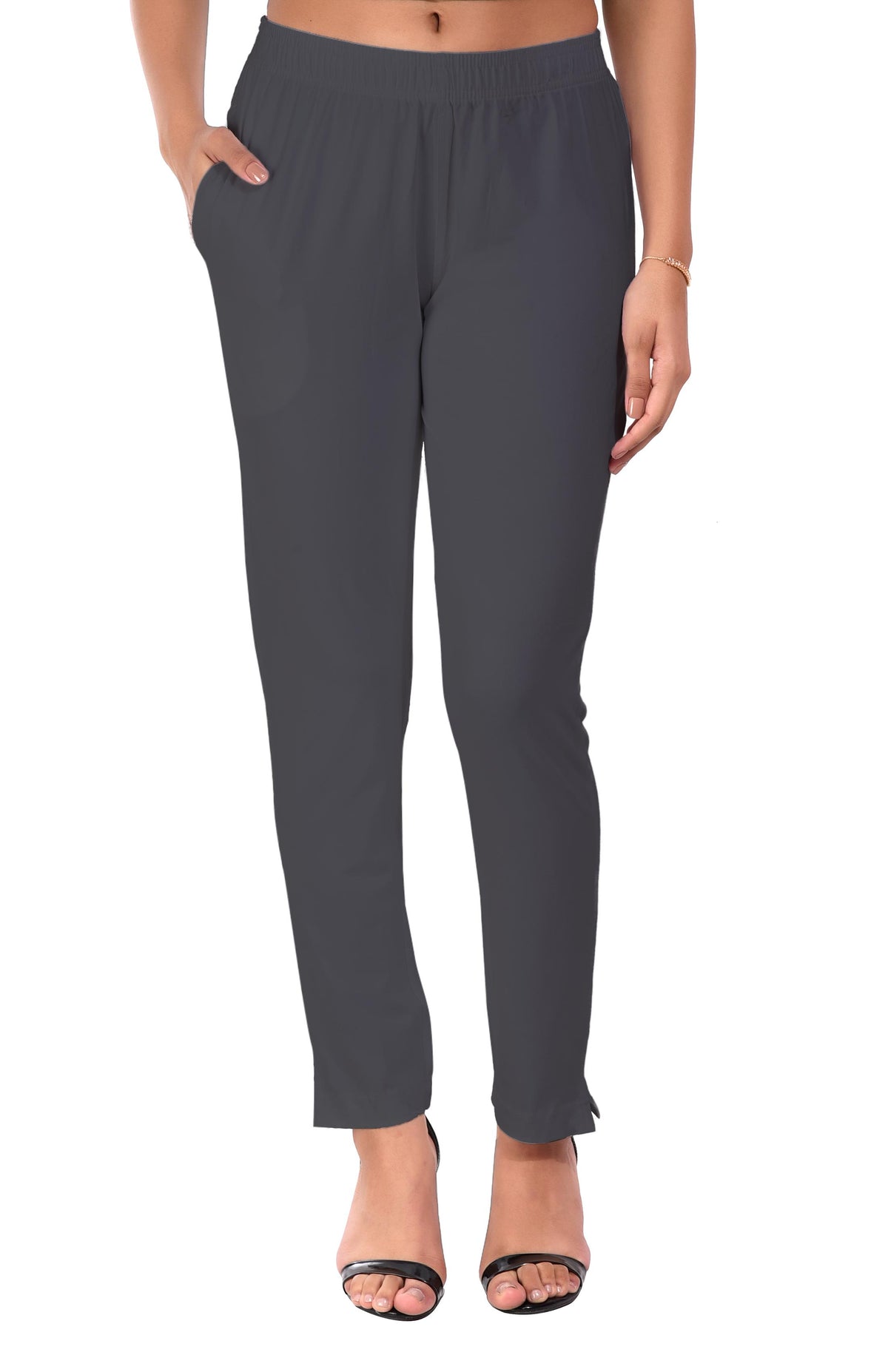 Dark Grey Pocket Pants for Women
