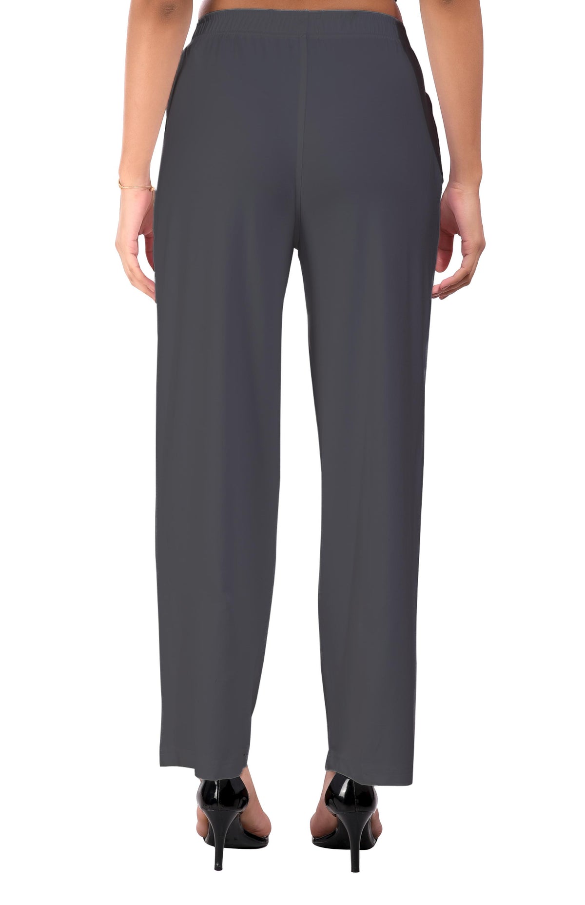 Dark Grey Wide Leg Pocket Pant for Women