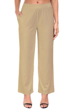 Light Gold Wide Leg Pocket Pant for Women