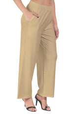 Light Gold Wide Leg Pocket Pant for Women