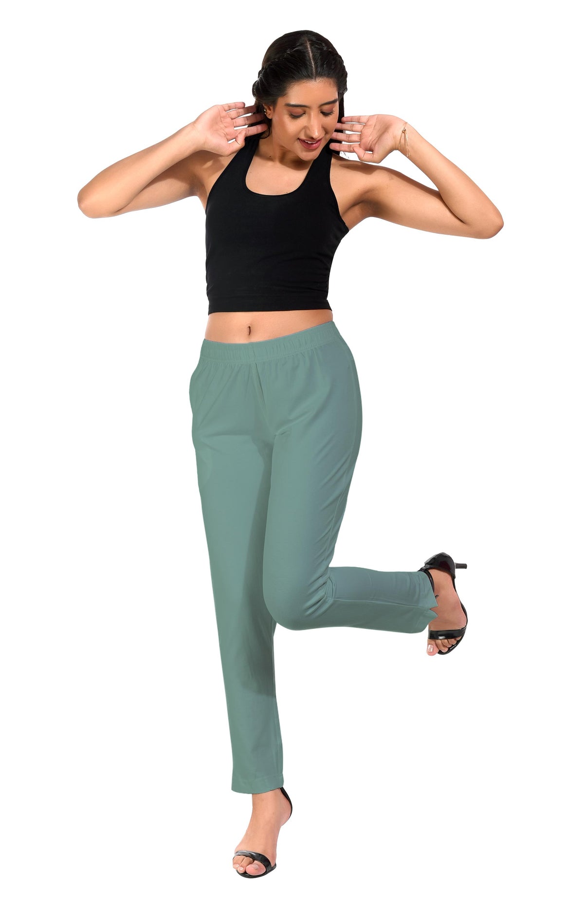 Sea Green Pocket Pants for Women