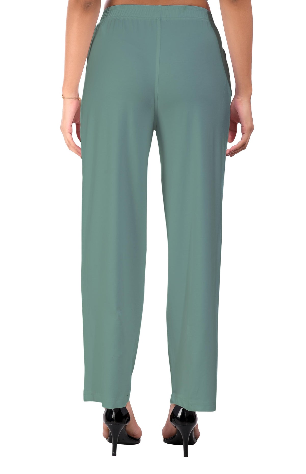 Sea Green Wide Leg Pocket Pant for Women