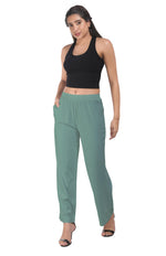 Sea Green Wide Leg Pocket Pant for Women