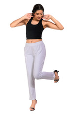Cream Pocket Pants for Women