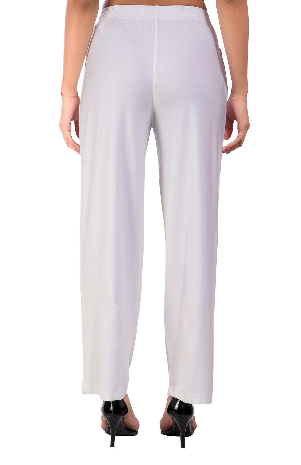 Cream Wide Leg Pocket Pant for Women