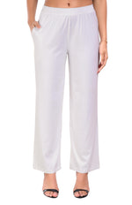 Cream Wide Leg Pocket Pant for Women