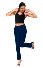 Navy Blue Pocket Pants for Women
