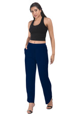 Navy Blue Wide Leg Pocket Pant for Women