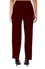 Deep Wine Wide Leg Pocket Pant for Women