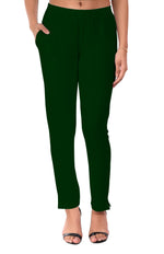 Bottle Green Pocket Pants for Women