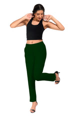 Bottle Green Pocket Pants for Women