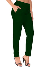 Bottle Green Pocket Pants for Women