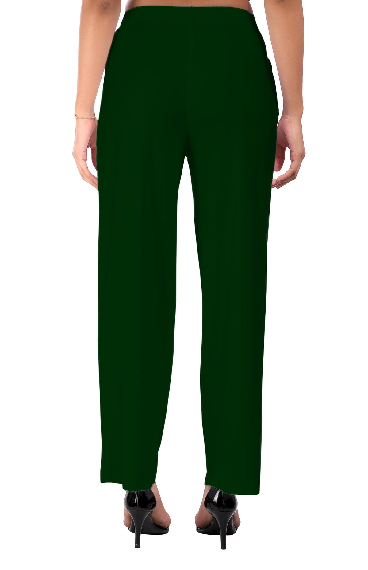 Bottle Green Wide Leg Pocket Pant for Women