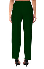 Bottle Green Wide Leg Pocket Pant for Women