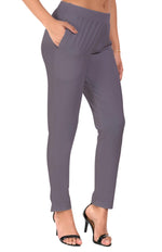 Light Grey Pocket Pants for Women